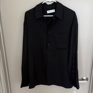 Zara Men's Black Long Sleeve Button Down Shirt